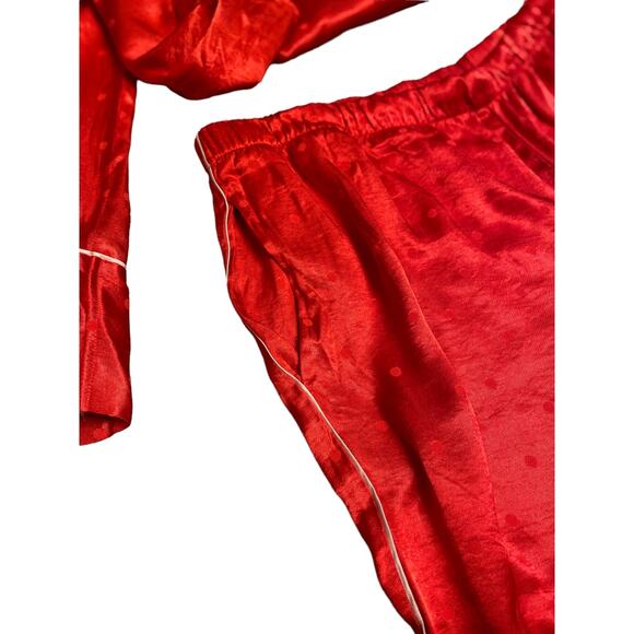 EUC red heavy satin Victoria’s Secret holiday pajama set XL - Picture 4 of 5